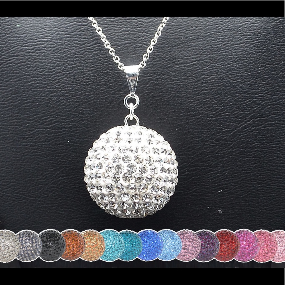 Huge 22mm 1 inch Pave Crystal Disco Ball Pendant